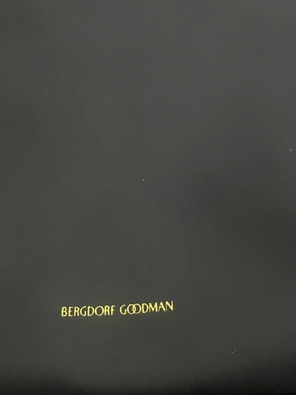 Bergdorf Goodman Black Leather Beauty Bag with Gold Accent